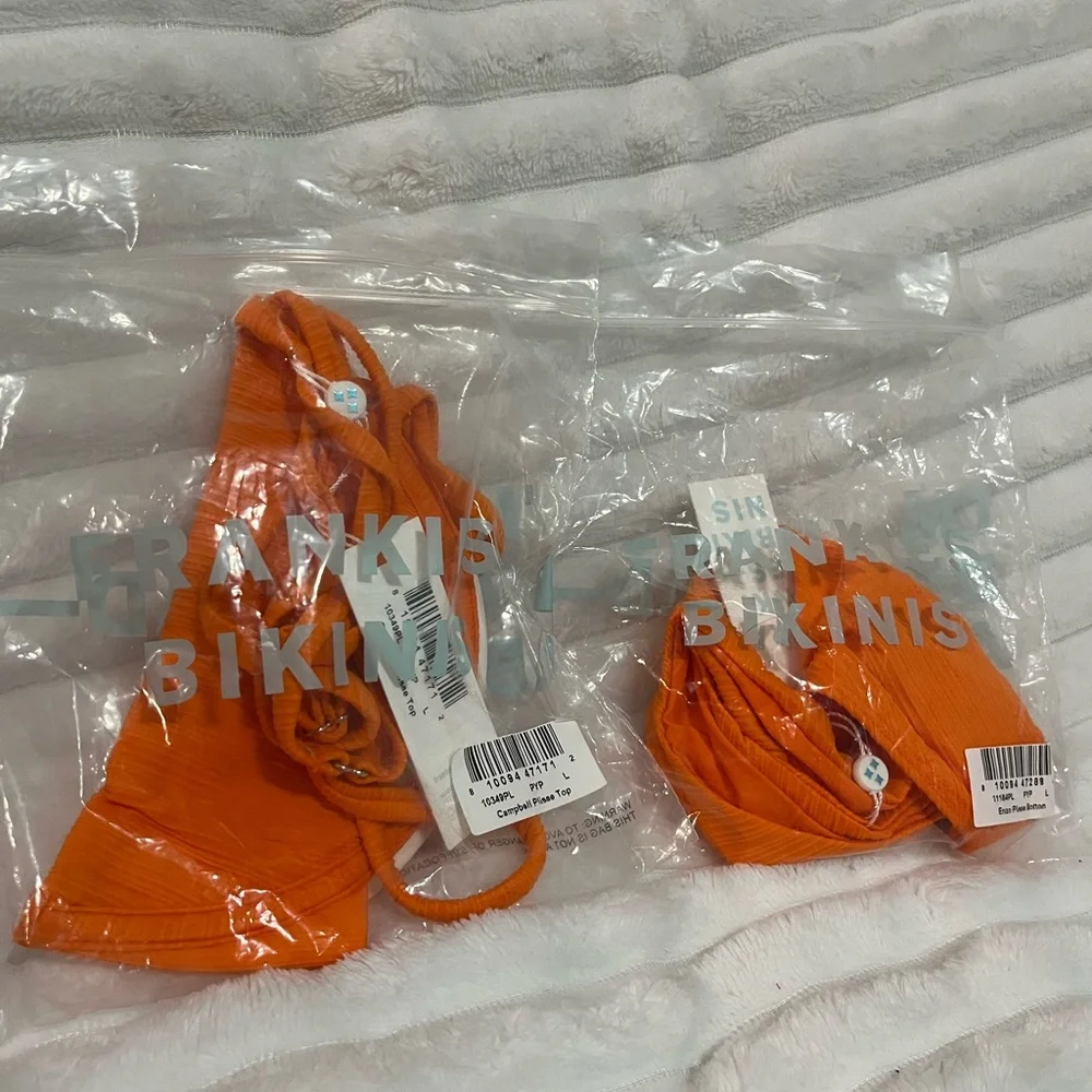 Frankie's Bikinis Orange Cutout Bandeau Bikini